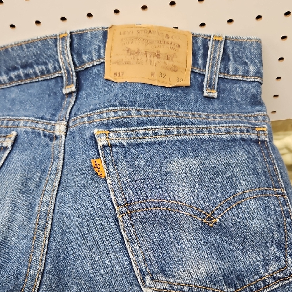 VTG 1994 Levi's Orange Blue Denim Jeans with Signature Patch 32x32